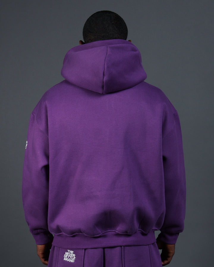Bizz Zip Hoodie in Purple/White
