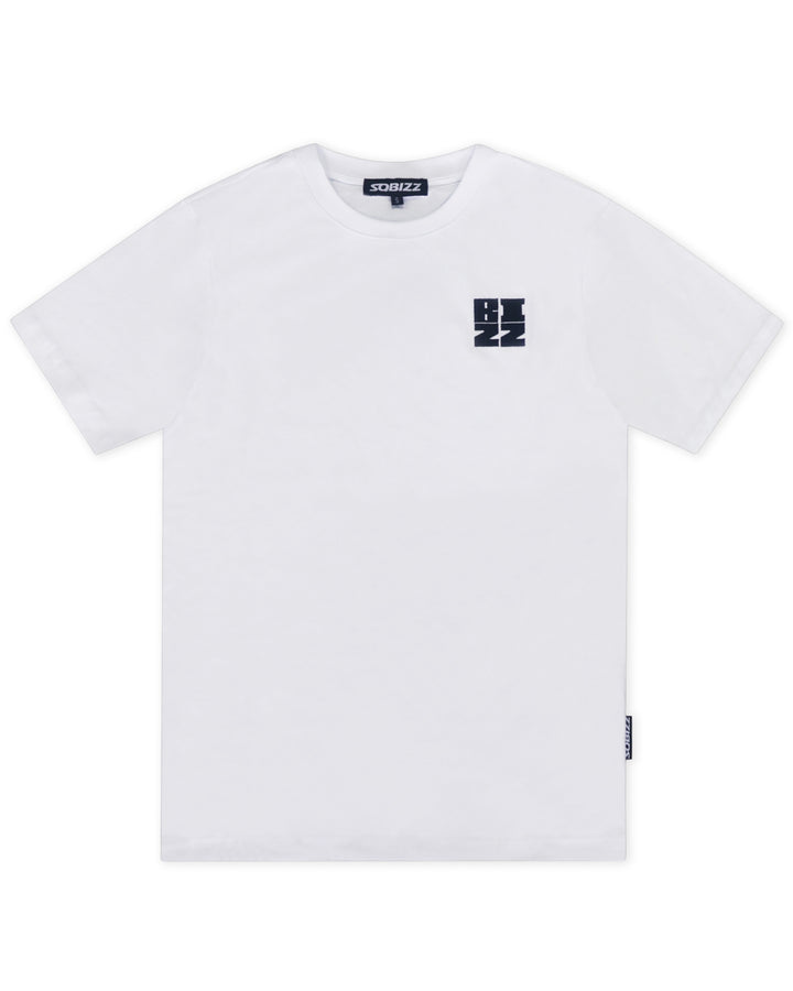 Bizz Tee in White/Black