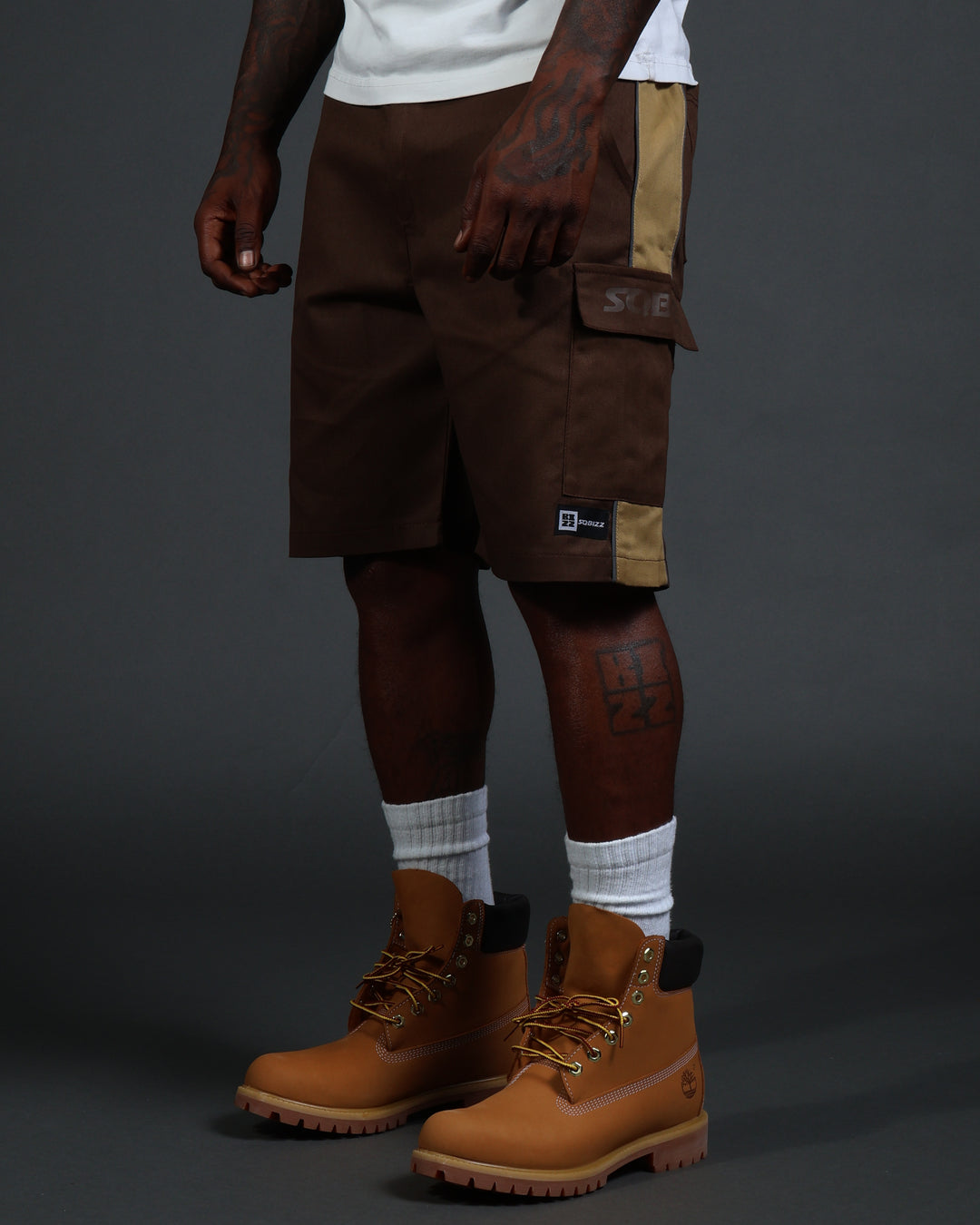 V2 Hussle Shorts in Brown/Khaki