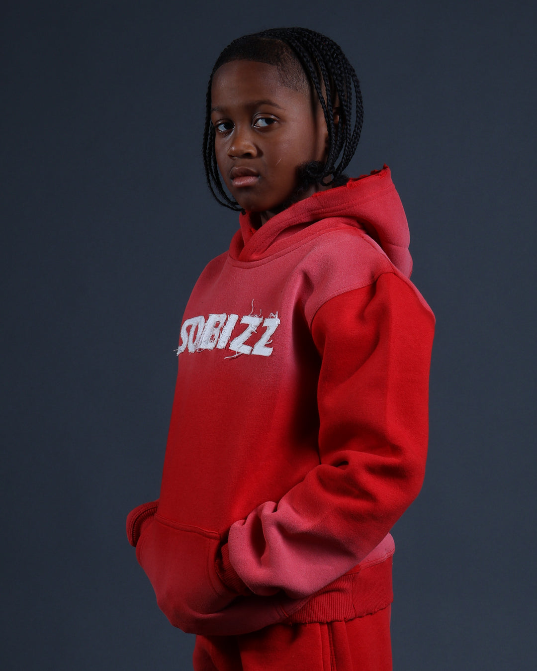 Kids Summit Hoodie in Red/White