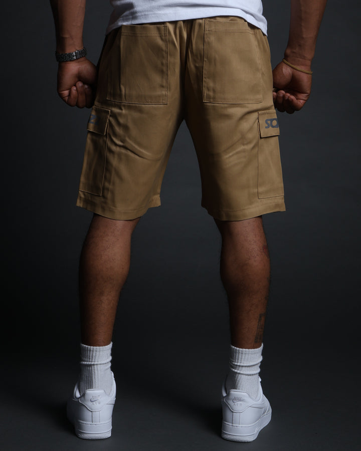 Hussle Work Shorts in Khaki