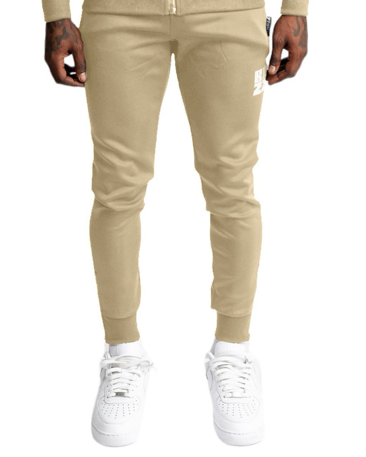 Bizz Track Pants in Cream/White