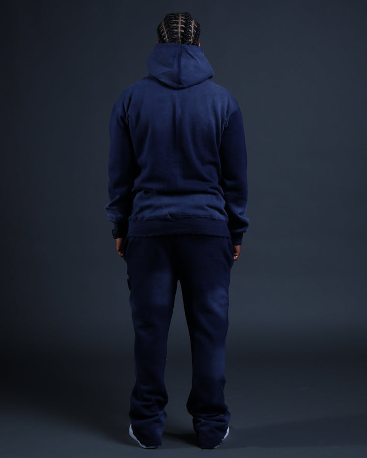 Summit Hoodie in Navy/White