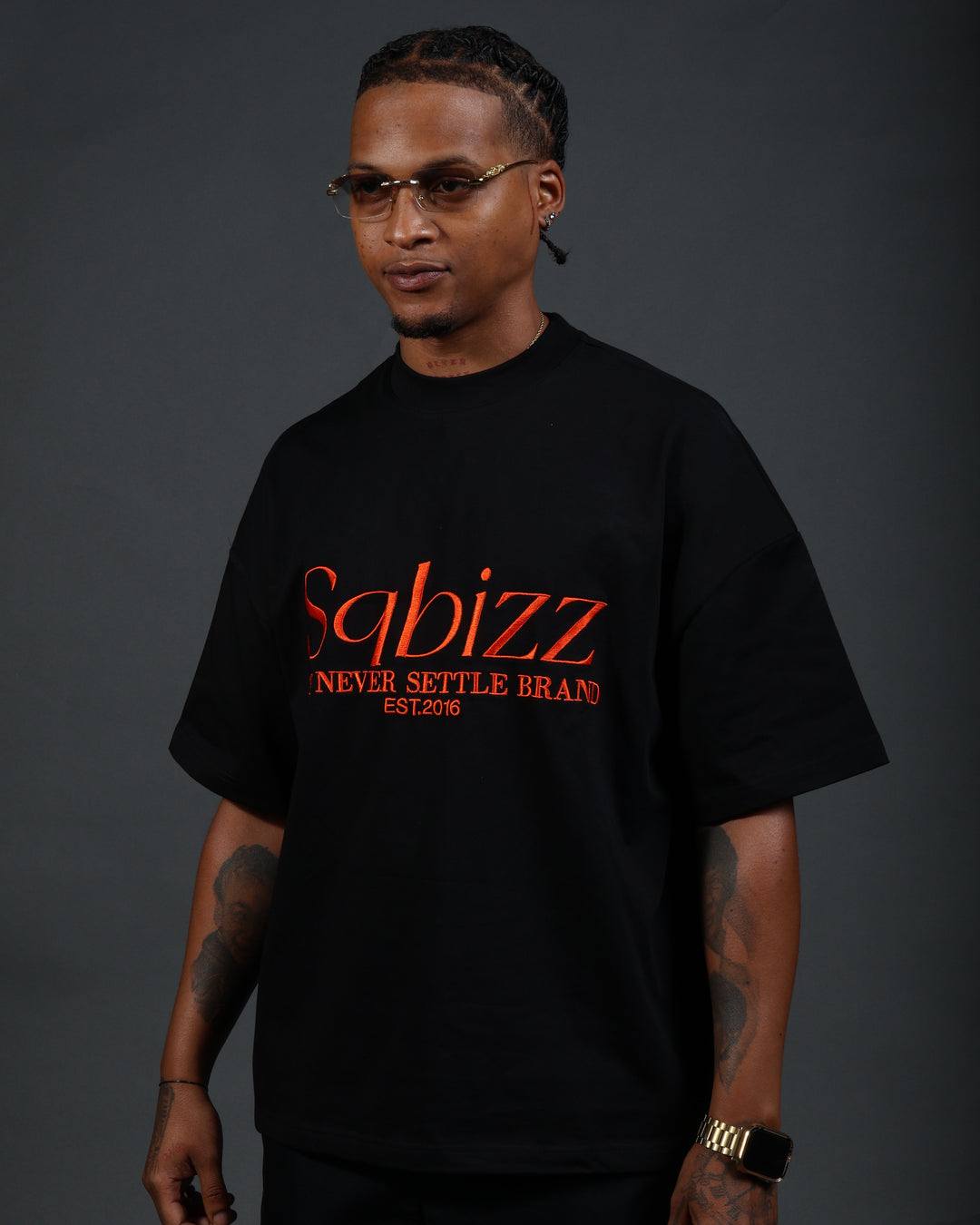 Prestige Tee in Black/Orange
