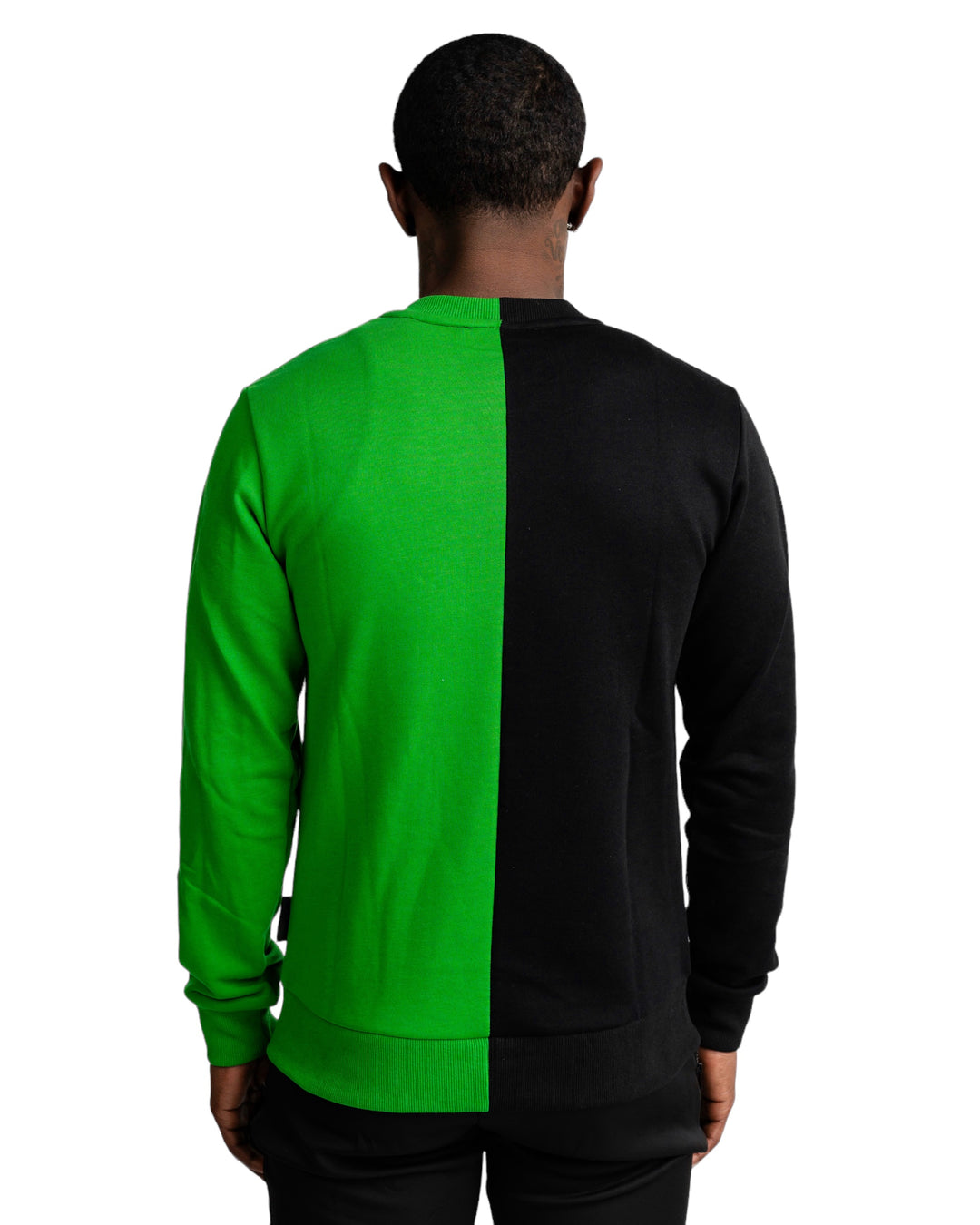 Split Sweater in Black/Green