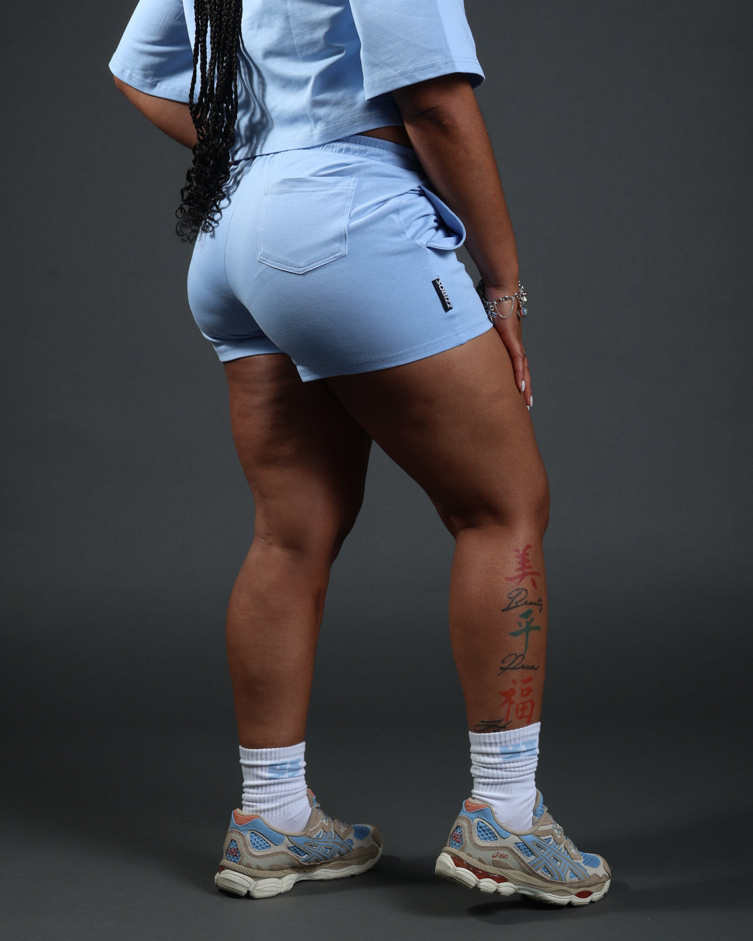 Women Prestige Shorts in Babyblue/White