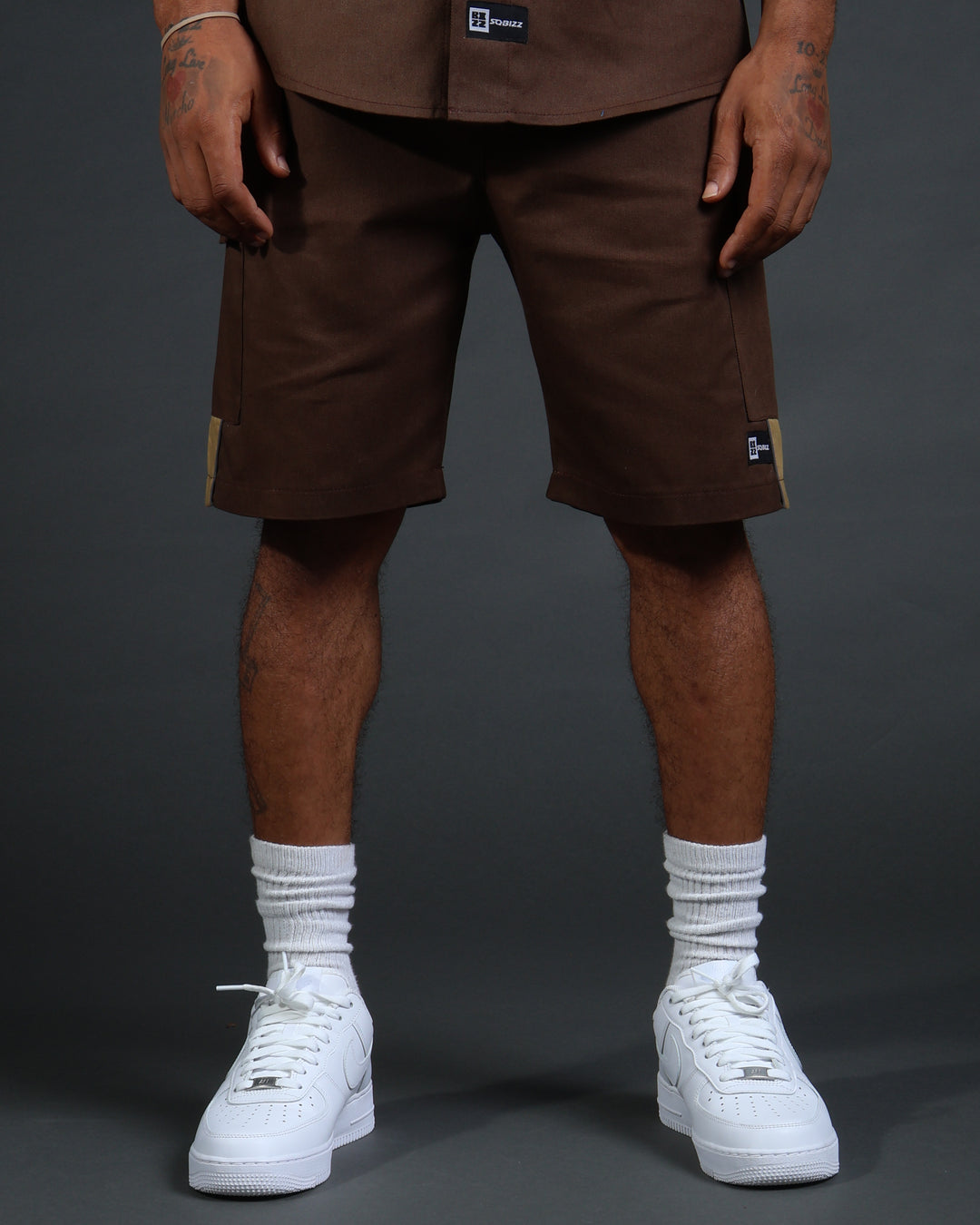 V2 Hussle Shorts in Brown/Khaki