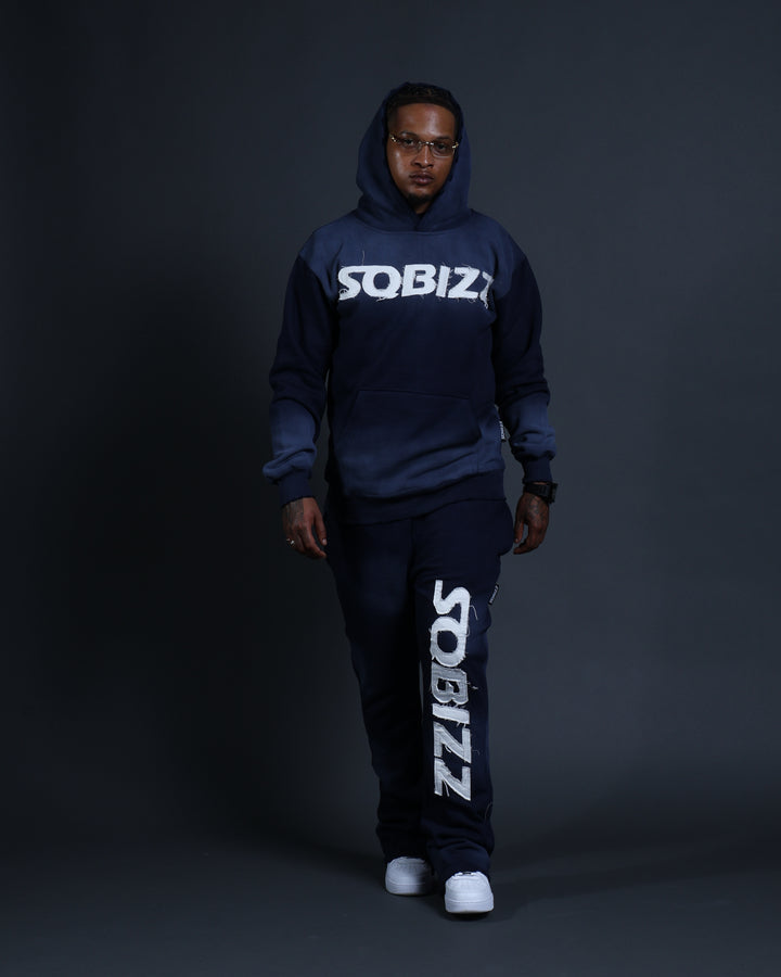 Summit Sweatpants in Navy/White