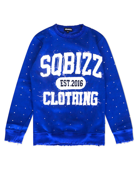 Stud Sweater in Royal/White