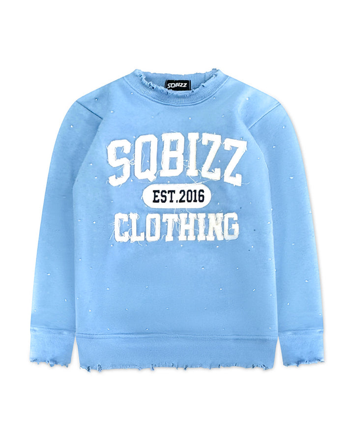 Kids Stud Sweater in Babyblue/White