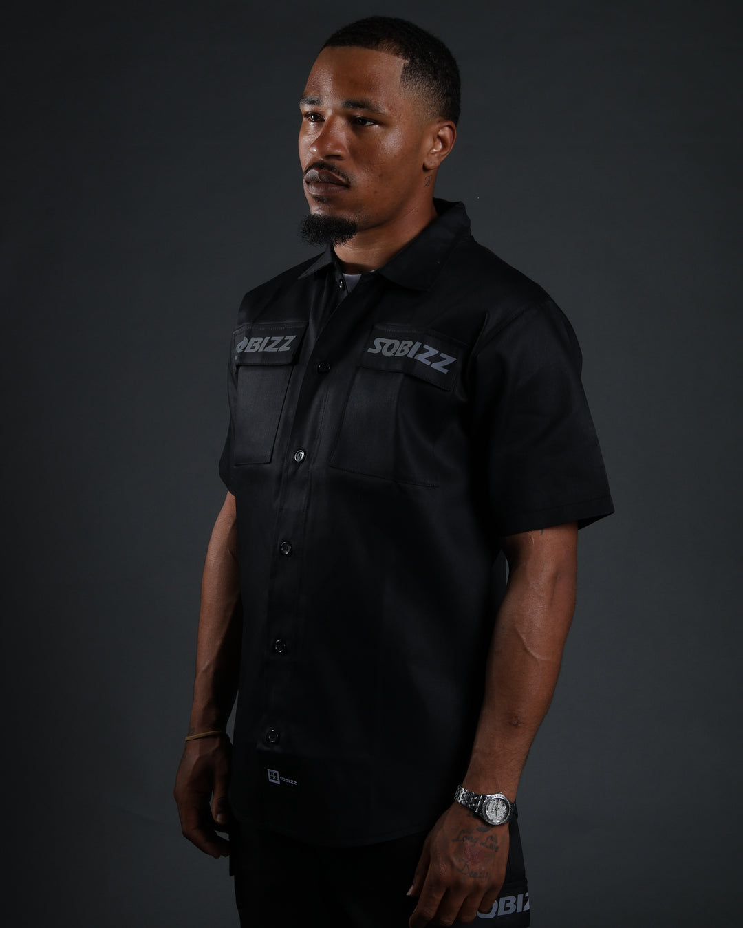 Hussle Work Shirt in Black