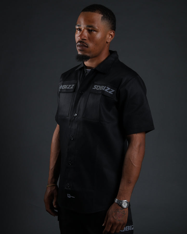 Hussle Work Shirt in Black