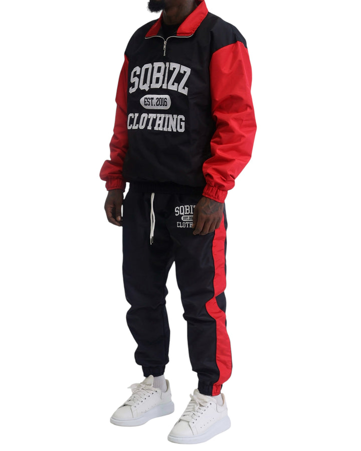 Club Windbreaker Set in Black/Red/White