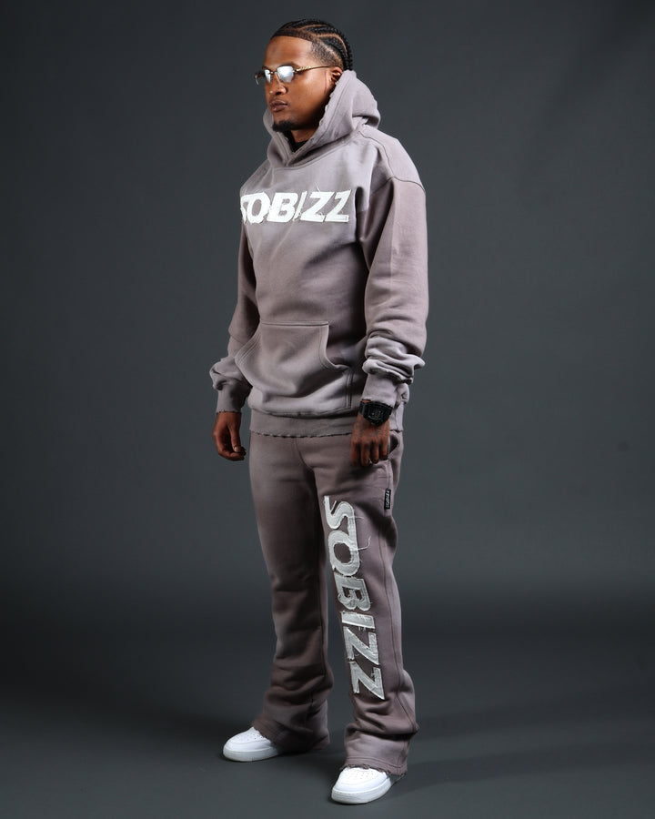 Summit Hoodie in Grey/White