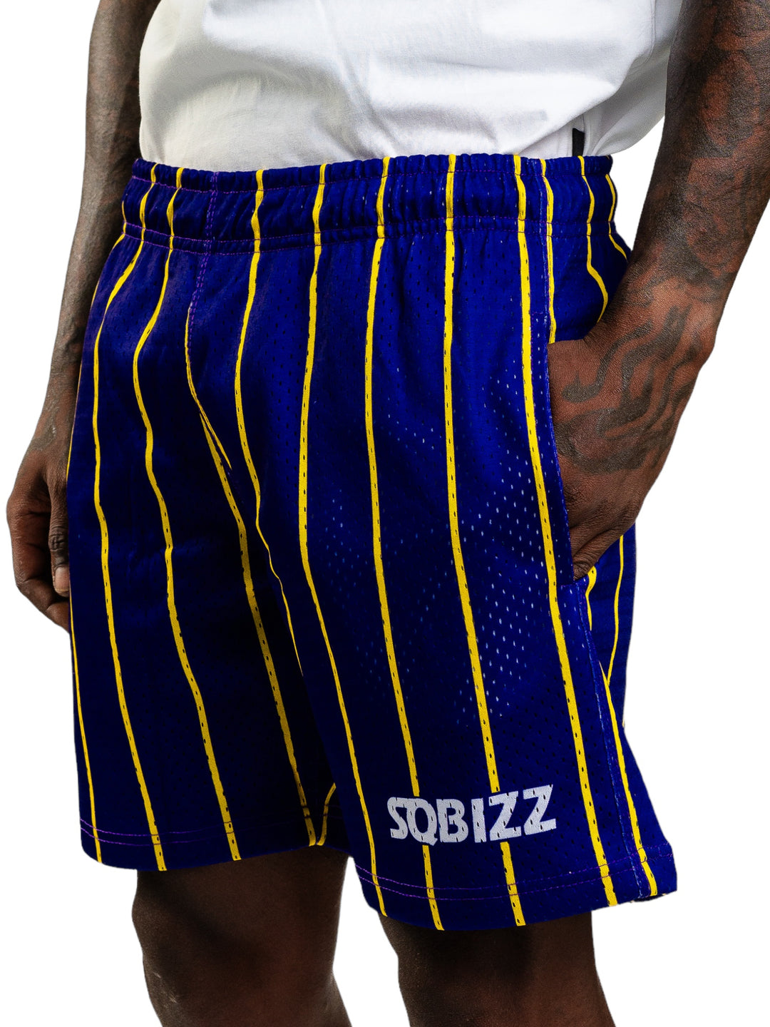 Alumni Shorts in Purple/Yellow/White