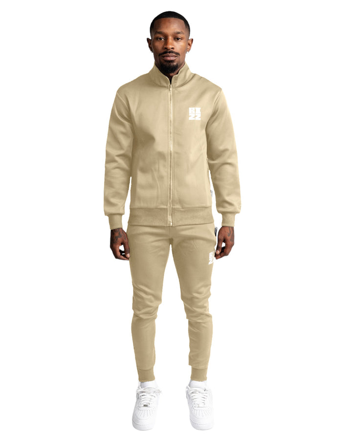 Bizz Track Jacket in Cream/White