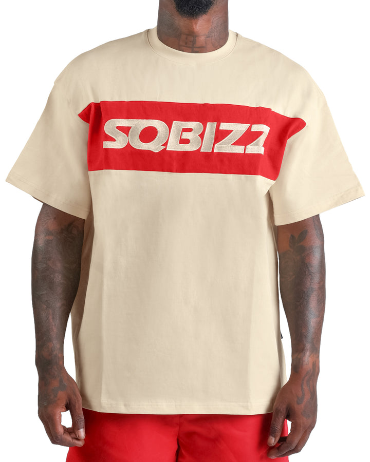 Ace Tee in Cream/Red