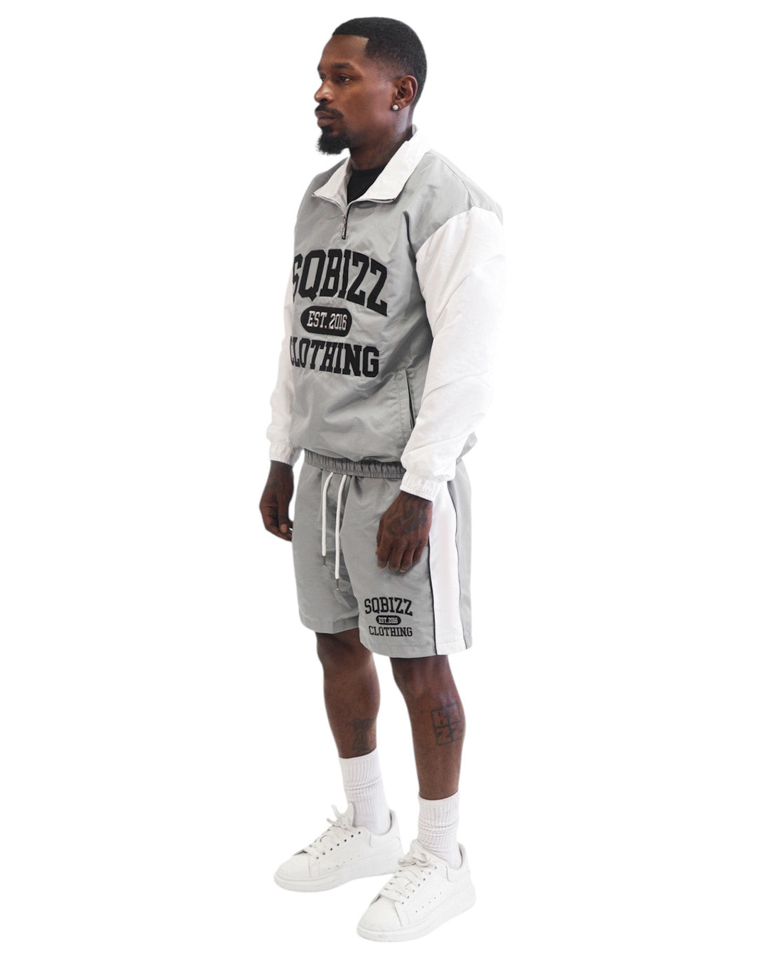 Club Windbreaker Set in Grey/White/Black