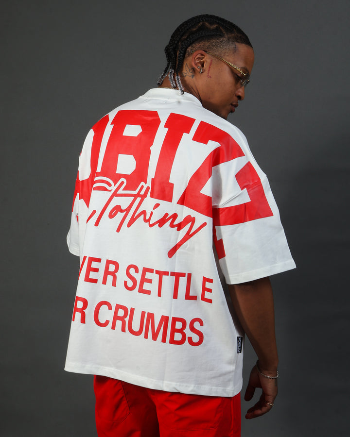 Motto Tee - White/Red