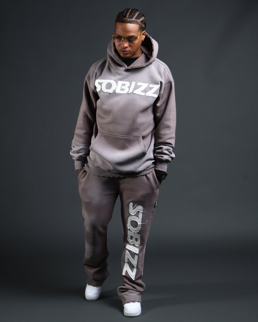 Summit Hoodie in Grey/White