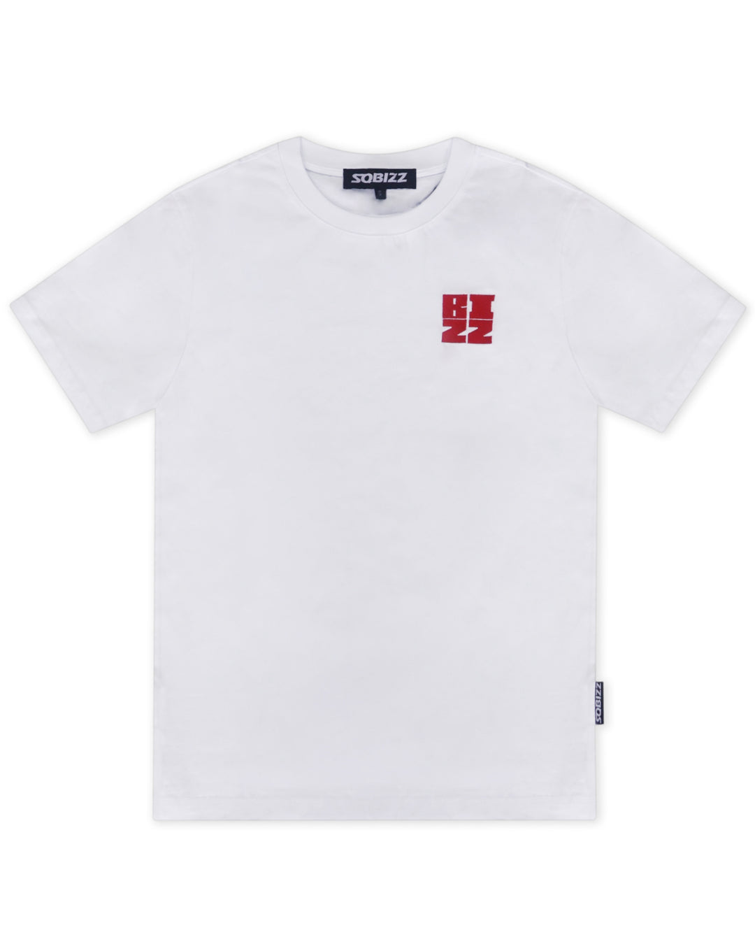 Bizz Tee in White/Red