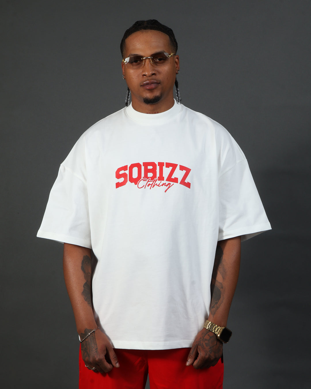 Motto Tee - White/Red