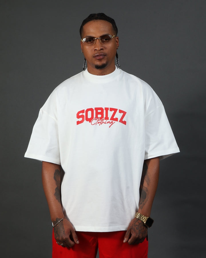 Motto Tee - White/Red