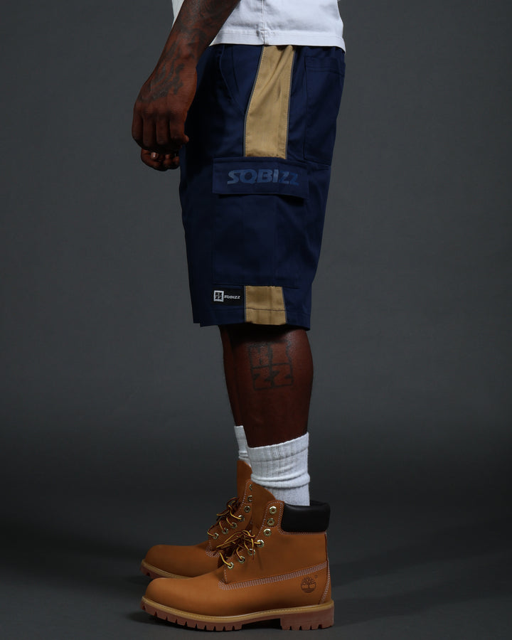 V2 Hussle Shorts in Navy/Khaki