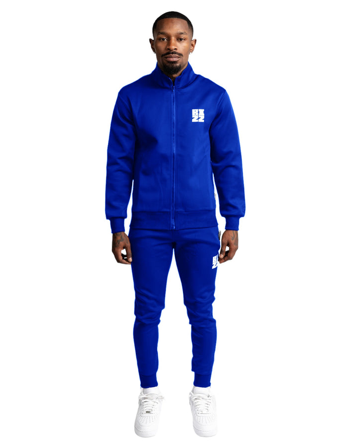 Bizz Track Jacket in Royal/White