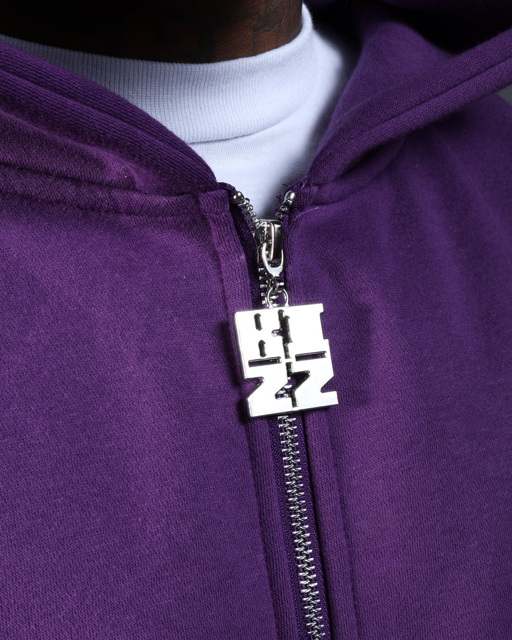 Bizz Zip Hoodie in Purple/White