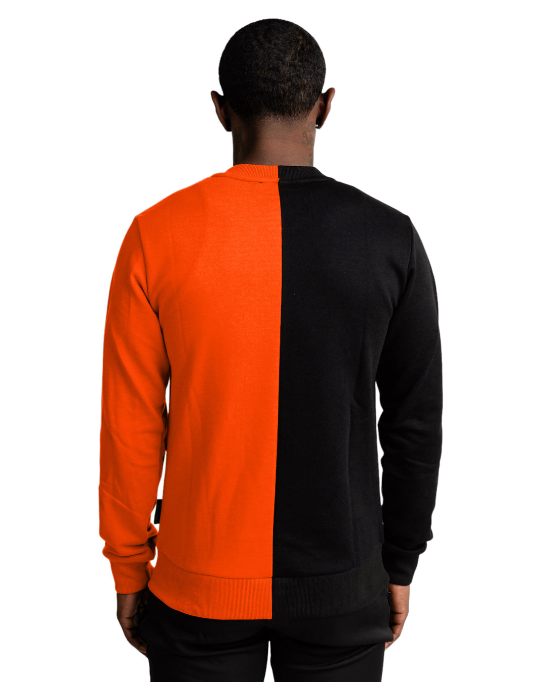 Split Sweater in Black/Orange