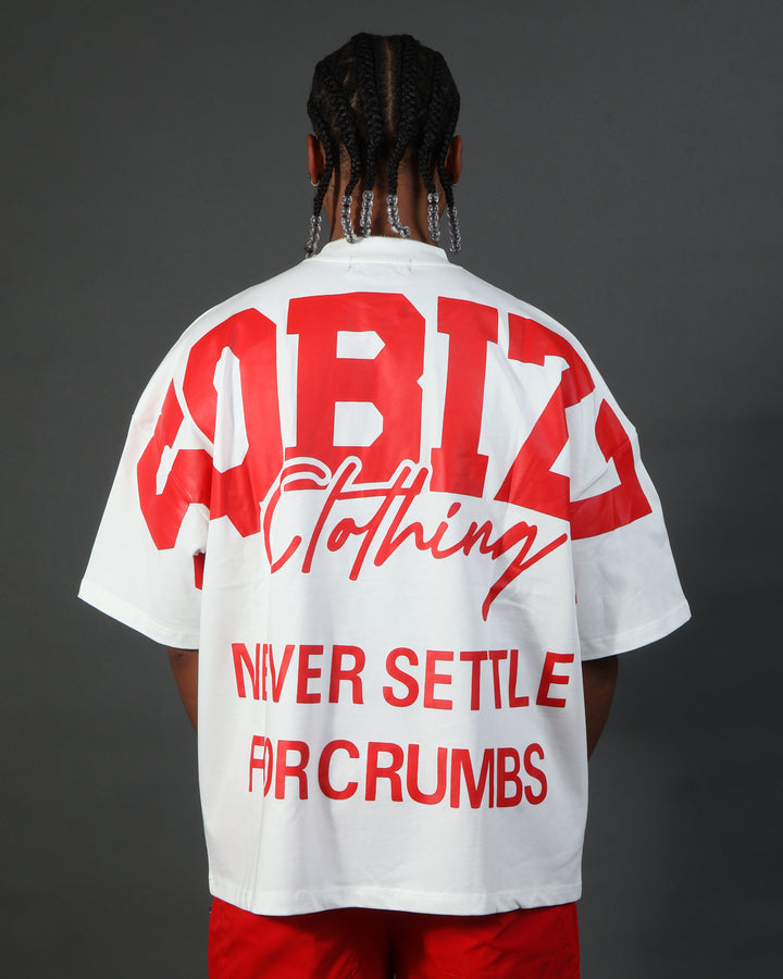 Motto Tee - White/Red