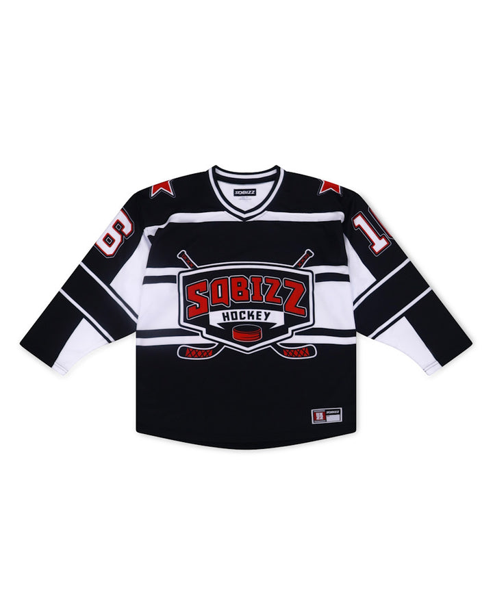 Hockey Jersey in Black/White/Red