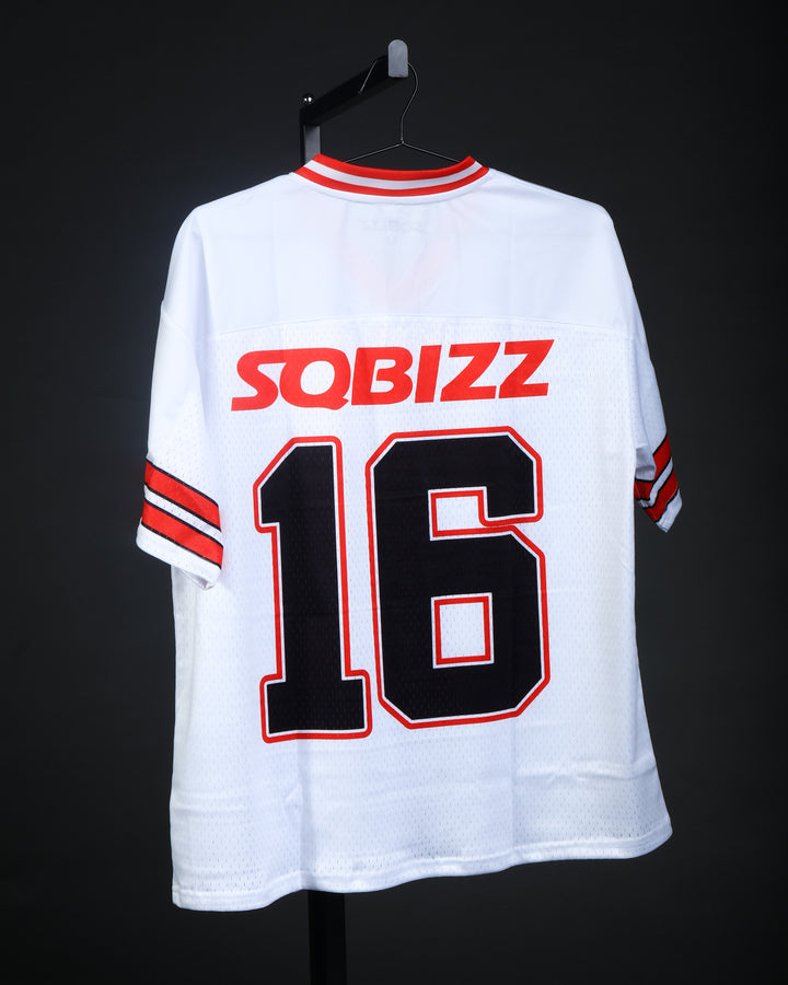 Retro Football Jersey in White/Red/Black