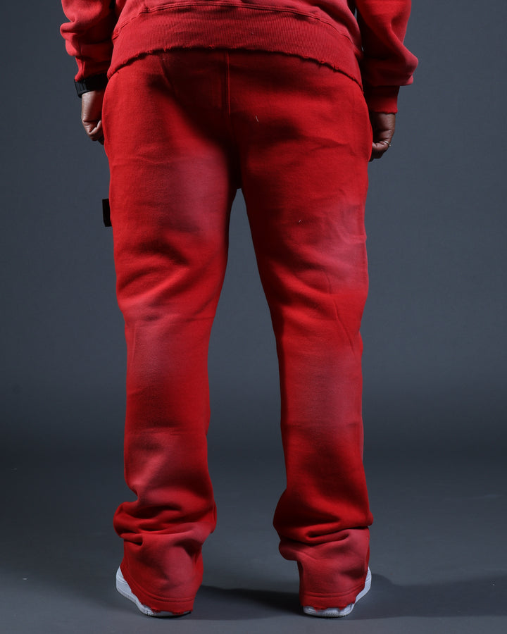 Summit Sweatpants in Red/White