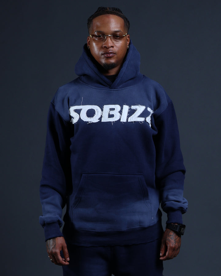 Summit Hoodie in Navy/White