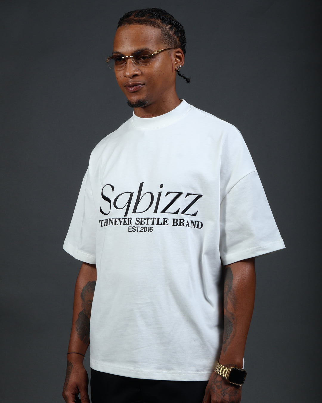 Prestige Tee in White/Black