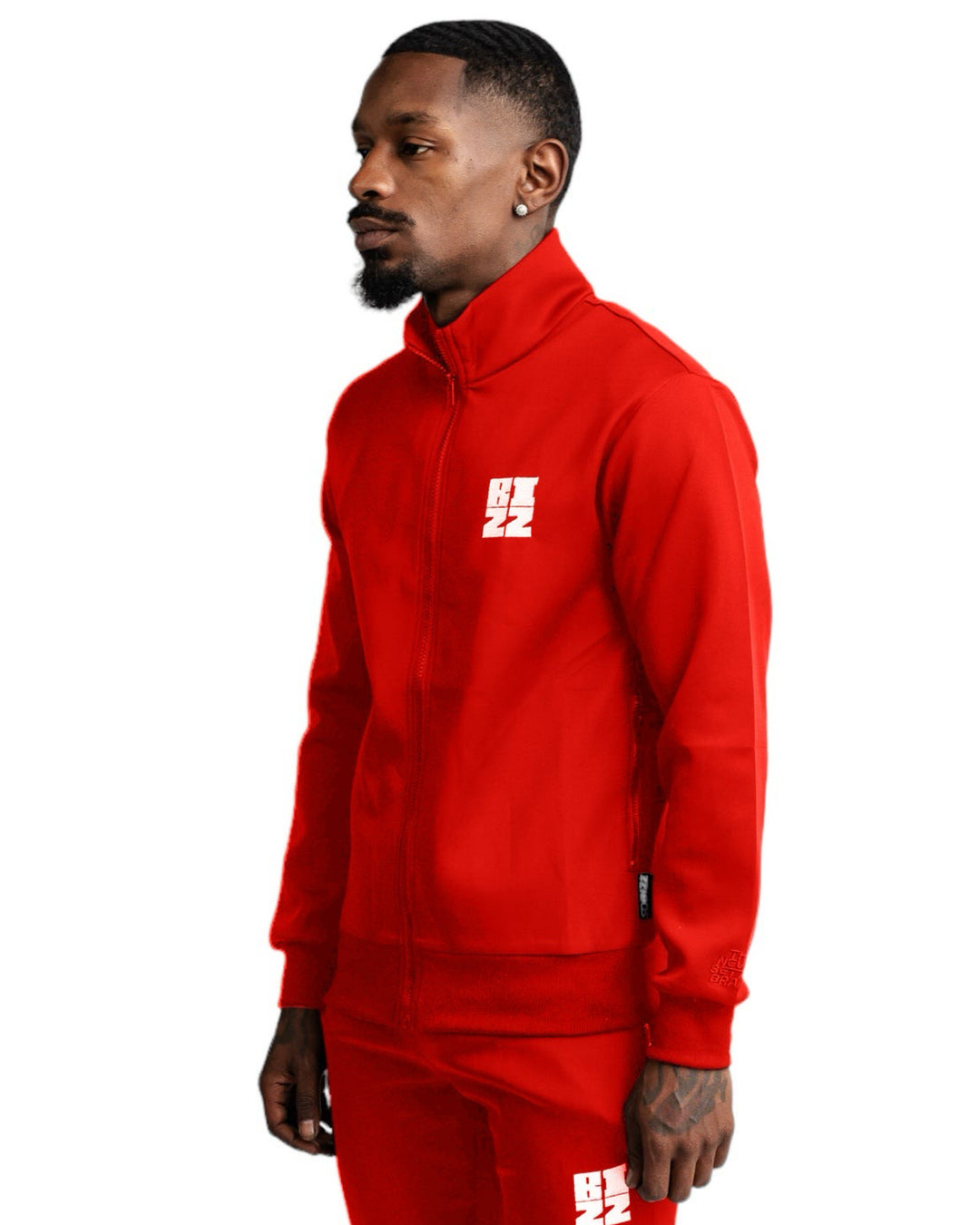 Bizz Track Jacket in Red/White