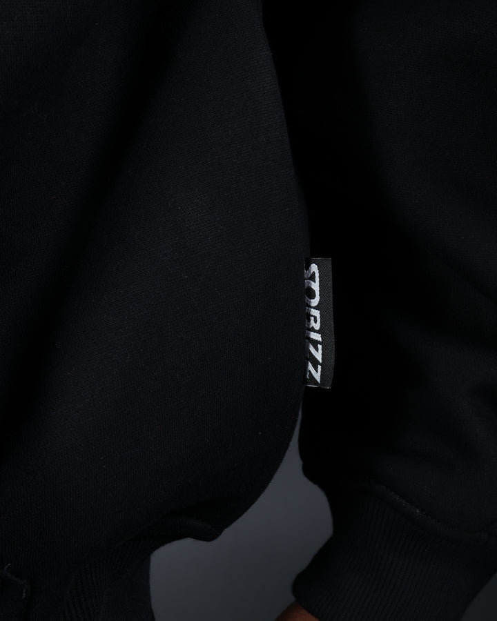 Bizz Zip Hoodie in Black/White