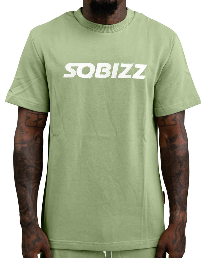 Centre Tee in Olive/White