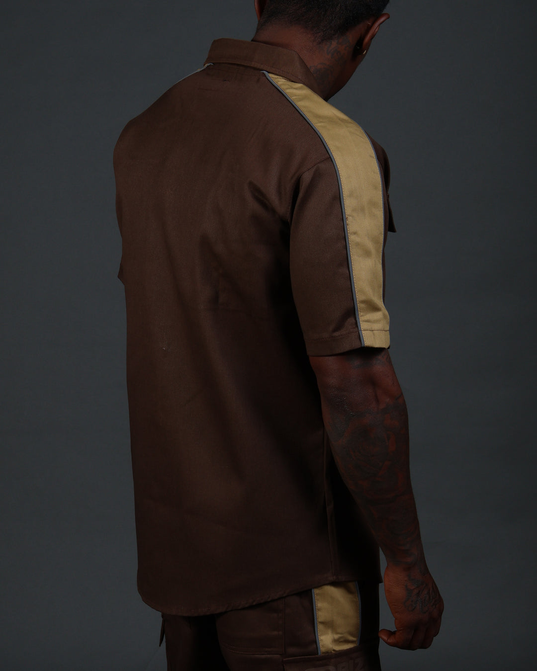 V2 Hussle Shirt in Brown/Khaki