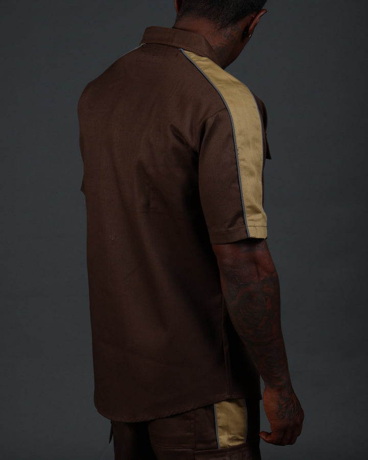 V2 Hussle Shirt in Brown/Khaki