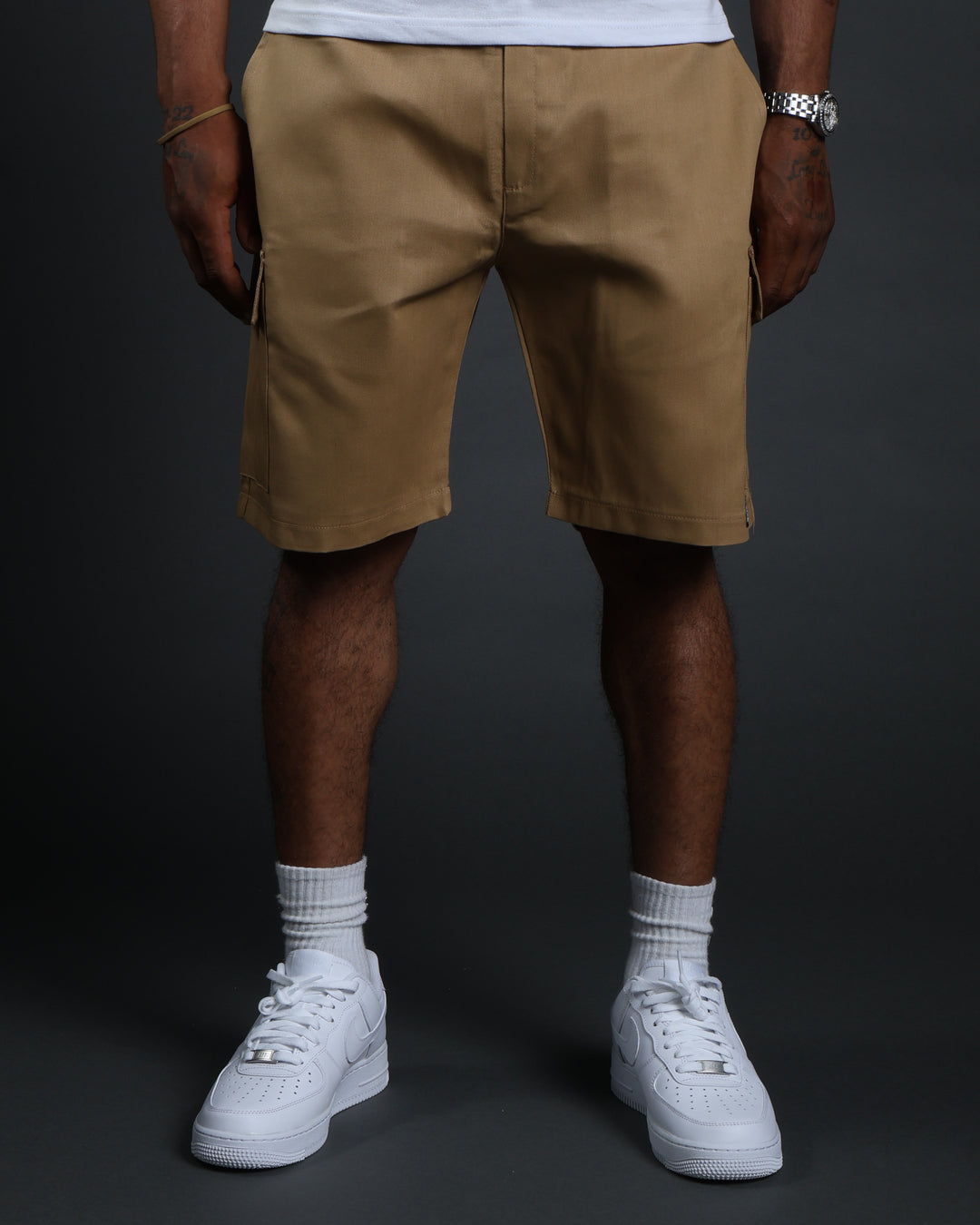 Hussle Work Shorts in Khaki