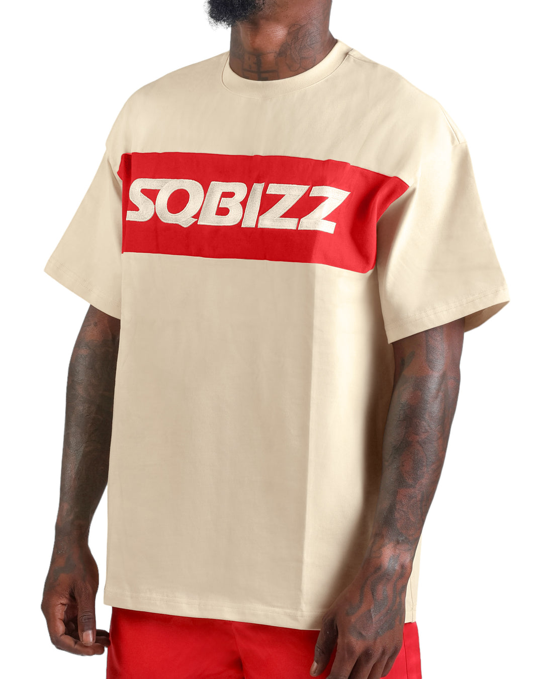 Ace Tee in Cream/Red