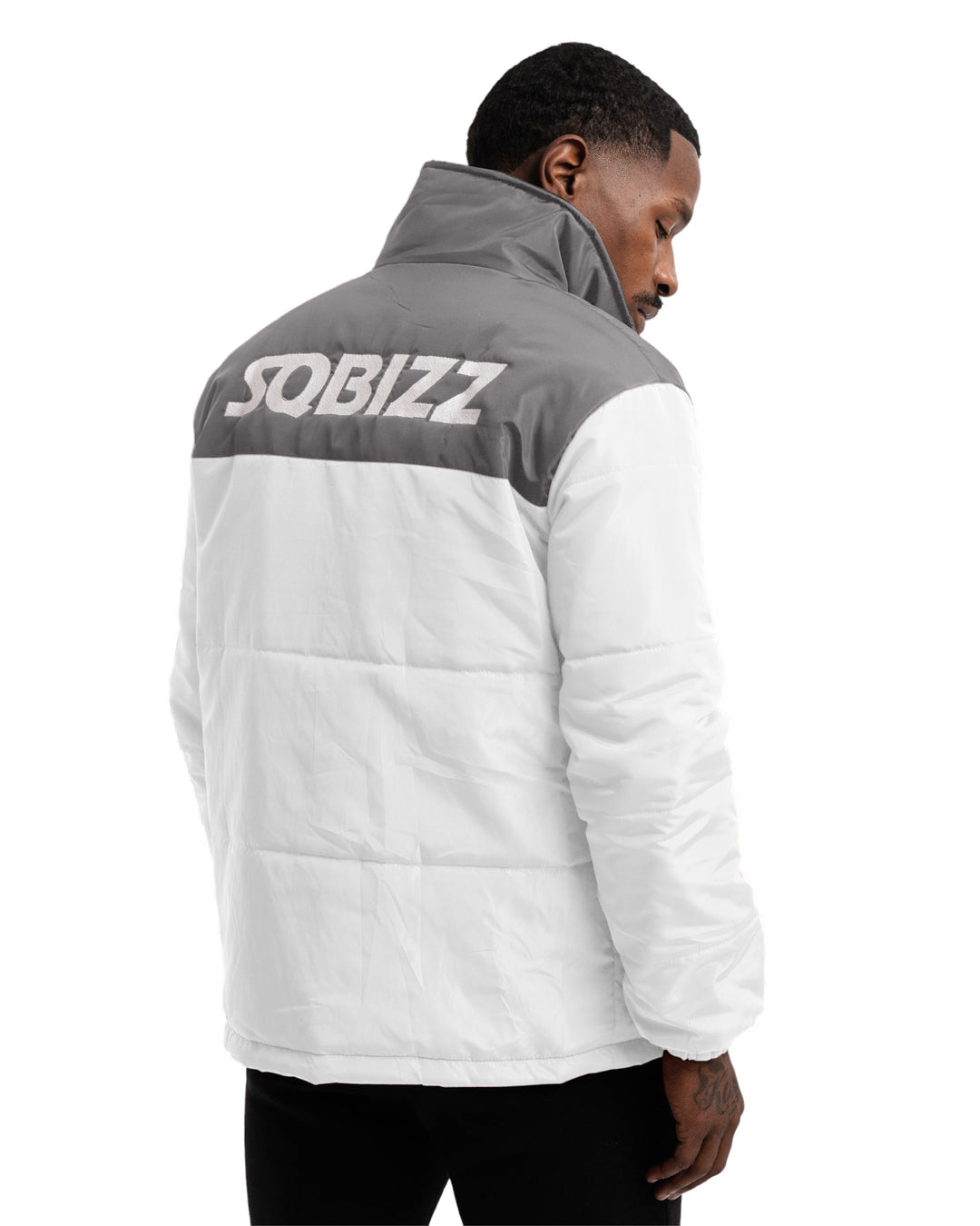 Club Puffer Jacket In White/Grey
