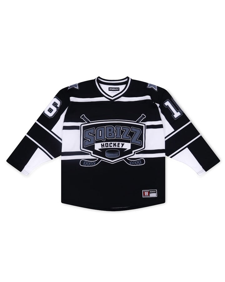 Hockey Jersey in Black/White/Grey