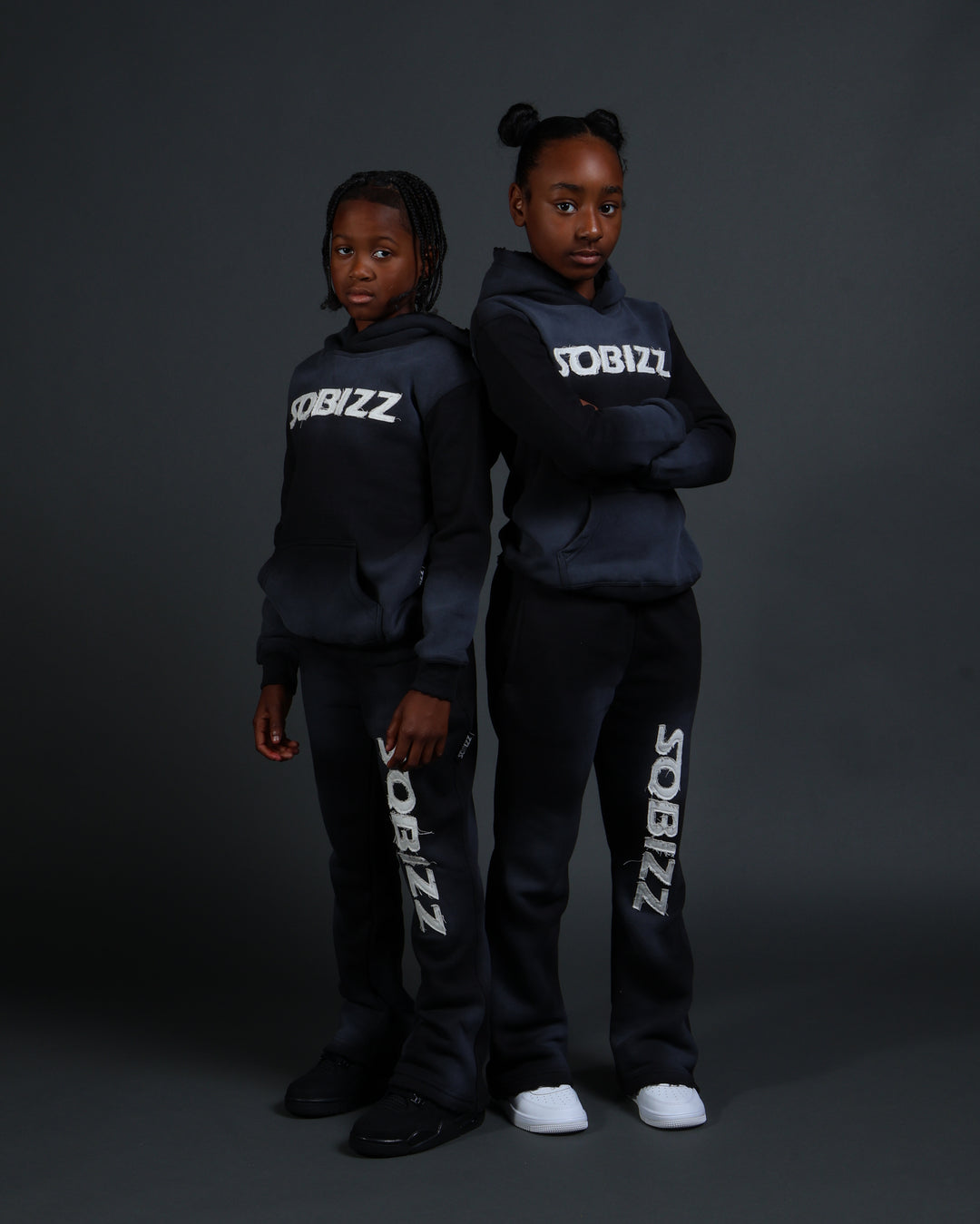 Kids Summit Sweatpants in Black/White