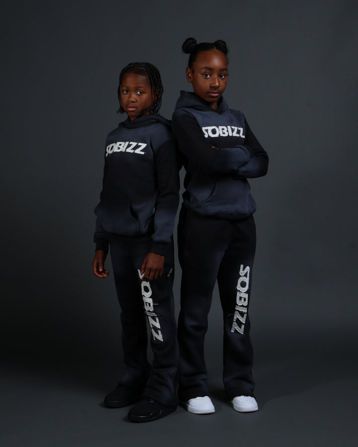 Kids Summit Sweatpants in Black/White