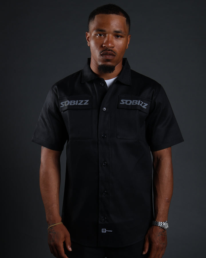 Hussle Work Shirt in Black