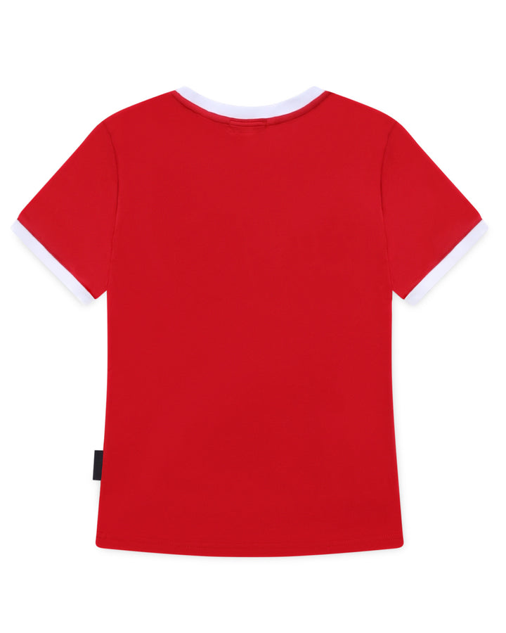 Women Ringer Tee in Red/White